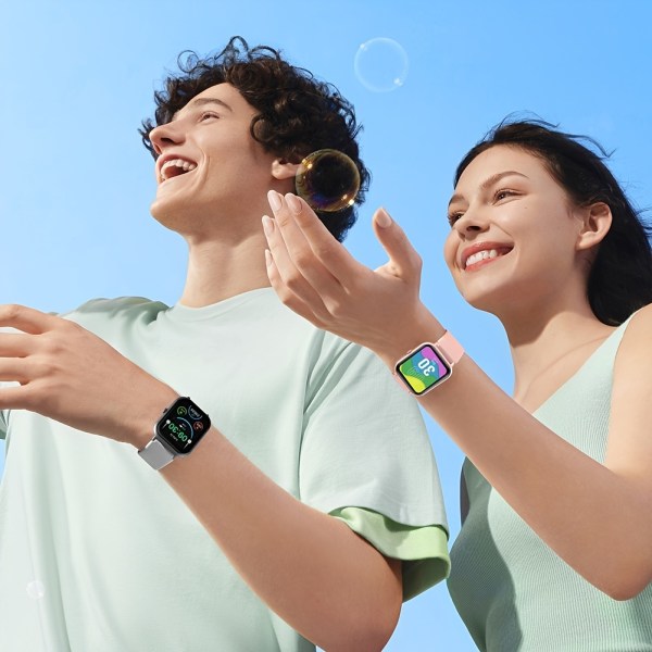 Smart Watch 4,65 cm full pekskärm: 100+ sportlägen, Ai Control, Spel, Smart Watch för Android- och IOS-telefoner - perfekt för kvinnor och män! Milky Purple