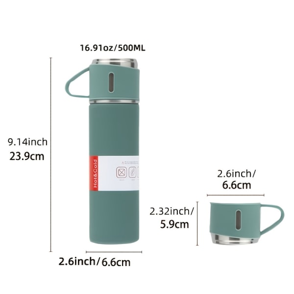 1 st/1 set rostfritt stål thermal kopp, med presentförpackning set, dubbellager läckagesäker isolerad vattenflaska