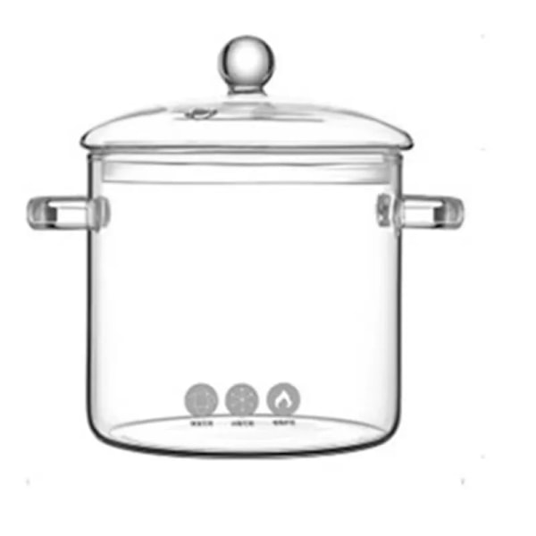 Høj-borosilikat Glas Instant Noodle Pot Husholdningstilbehør Madsuppe Gryde Fortykning med Stor Kapacitet og Ører Double handle 1900ml