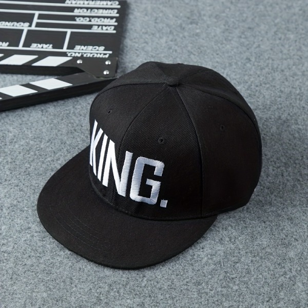 2st KING QUEEN broderad cap Unisex Hip Hop Snapback-hatt Enfärgad justerbar solhattar Kvinnor Män White Queen