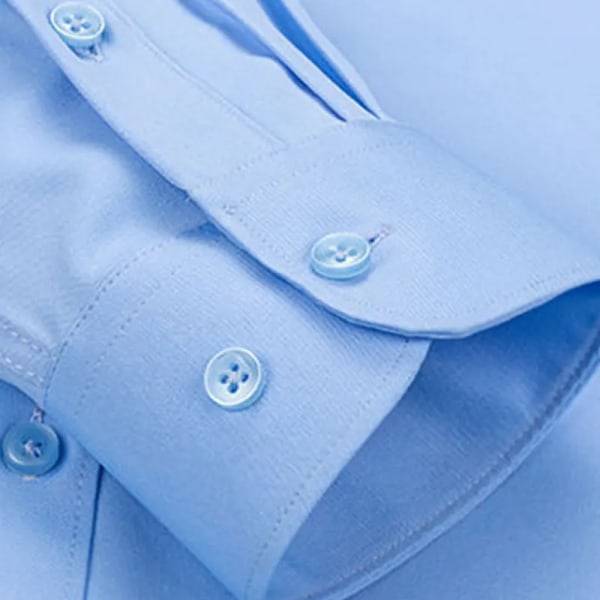 Elastisk vår och höst för män Ny långärmad skjorta Anti-rynkfri strykning Business Comfort Mode Andas Smal 1 44