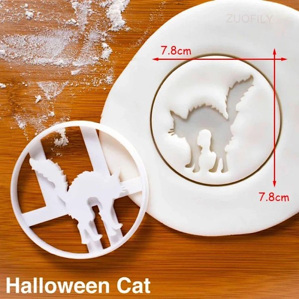 Nya Halloween-kakformar 3D Cartoon Pumpa Häxa Svart Katt Keks Fondant Präglingstämplar Kakdekoration Baktverk heart