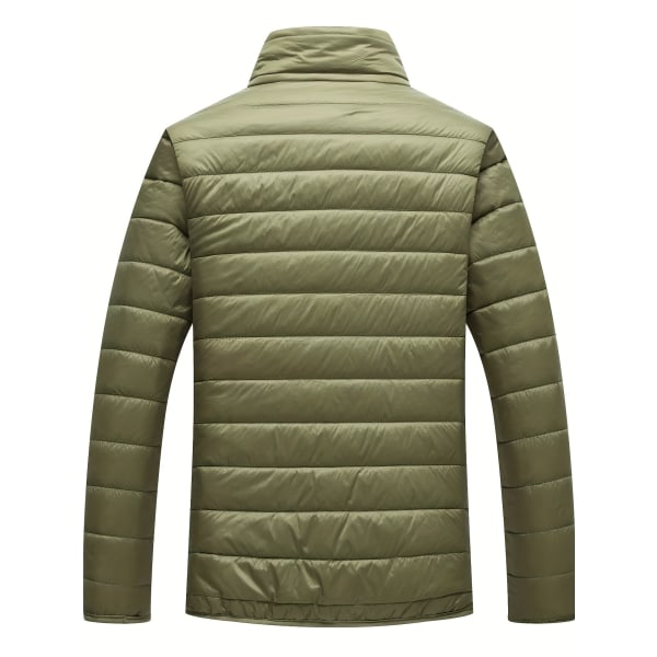 Varm vinterjacka för män, casual jacka med stativ krage för höst och vinter Army Green L(50)