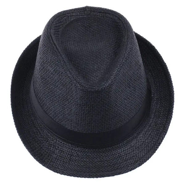 Het unisex kvinnor Män Mode Sommar Casual Trendig Strand Sol Halm Panama Jazzhatt Cowboy Fedora hatt Cap Khaki