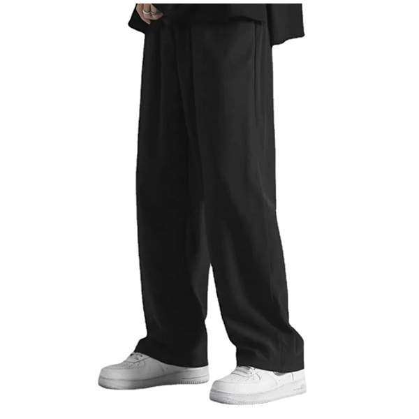 Mustat housut miehille korealainen muodikkaat suorat housut miehille kesä ohuet trendikkäät merkki Hong Kong tyyli casual housut pojille Grey XXL