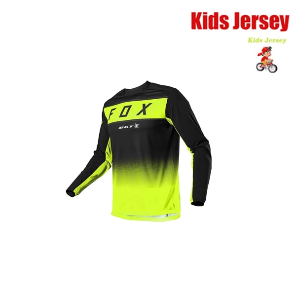 Motocrosströja för barn BAT FOX MTB Downhilltröja Off Road DH Racing T-shirt Snabbtorkad Cykeltröja för barn Barnkläder KA-CL078 XS