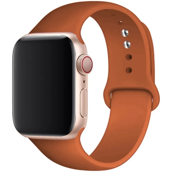 Silikonrem för Apple Watch Band 44 mm 40 mm 45 mm 41 mm 49 mm 42 mm 38 mm 44 45 mm armband iwatch series 6 se 3 4 5 7 8 Ultraband 13 Orange red 49mm-42-44-45mm S-M