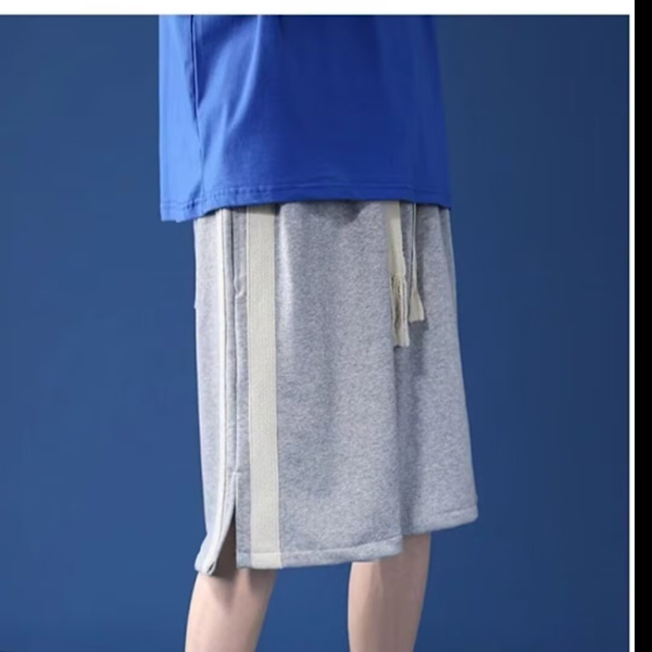 Vohveliommel shortsit miehille kesämuoti merkit löysä pluskoko bermuda shortsit solki high street urheilushortsi viisitoista housut Light Gray XL