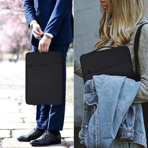 Laptopfodral Case 13, 13,3, 14, 15, 15,6 15,4 tum för Macbook Pro Air Vattentätt Notebook- cover Lenovo ASUS Huawei-väska Black For 15.6 Inch