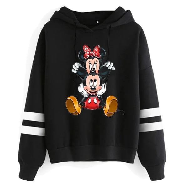 Sweatshirts Ny Y2k 90-tal Kawaii Tecknad Anime Sweatshirt Minnie Mouse Luvtröja Kläder Flicka Pojke Musse Hoody Topp Huvtröjor black4998 L