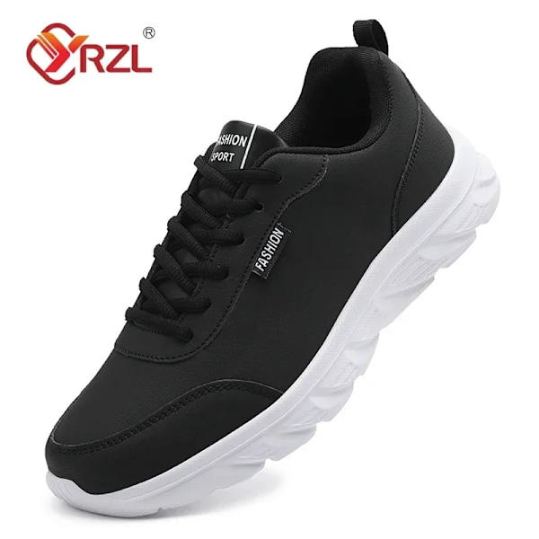 Yrzl Casual Skor Män Vattentät Konstgjord Läder Sneakers Utomhus Sport Skor Män Lättviktiga Vandring Sneakers Män Grey 41