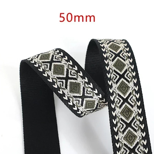 Meetee 38/50mm Jacquard Vävband för Sömnad Väska Rem Handväska Ersättningsband Bandage Resväska Band Kläder Bälte DIY Tillbehör 1-50mm 1Meter