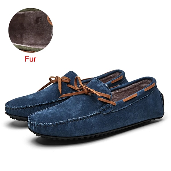 Dekabr Casual Män Äkta Läder Skor Sommar Andas Gröna Mäns Loafers Läder Skor Sapato Masculino Zapatos Hombrename 03 Dark Blue 15