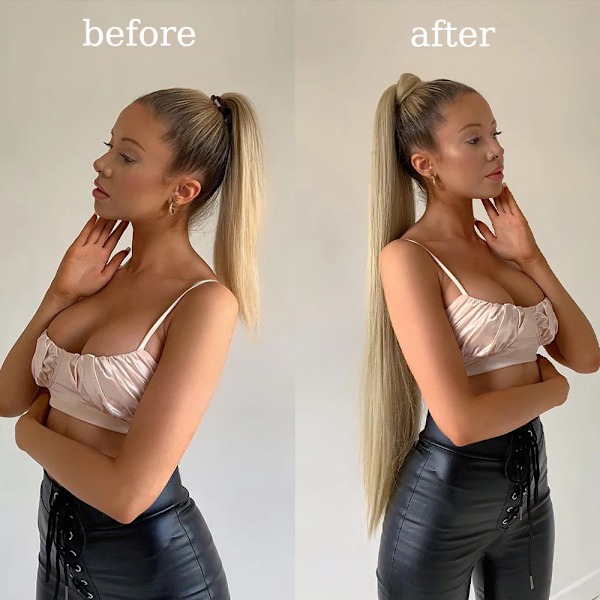 Merisihair Syntetiska Lång Rakt Wrap Runt Clip I Ponytail Hår Förlängning Värme Reistan Pony Svans Falska Hår D13-22 34inch 85cm