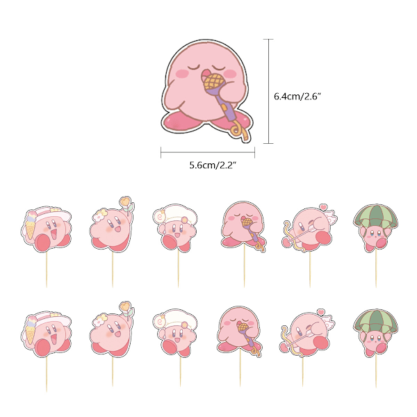 Varastossa Kirby-aiheinen syntymäpäiväjuhlan koristepallobanneri-asu roikkuva lippu koristeelliset liput Tarvikkeet Näyttämöasettelu Suit 2