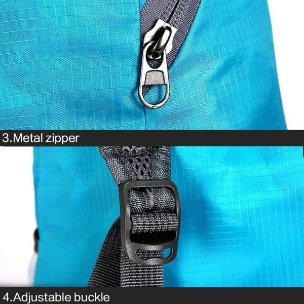 JJYY Vikbar vattentät utomhussportryggsäck - Ultralätt bärbar resväska för resor och camping Löpning Fitness Dark blue