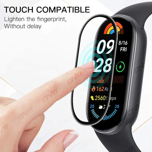 20D Skærmbeskyttelse til Xiaomi Mi Band 9 Tilbehør Fuld Dækning Anti-Scratch til Mi Band 9 Se Beskyttende Film (Nr. T Glas) 3Pcs Xiaomi Band 9