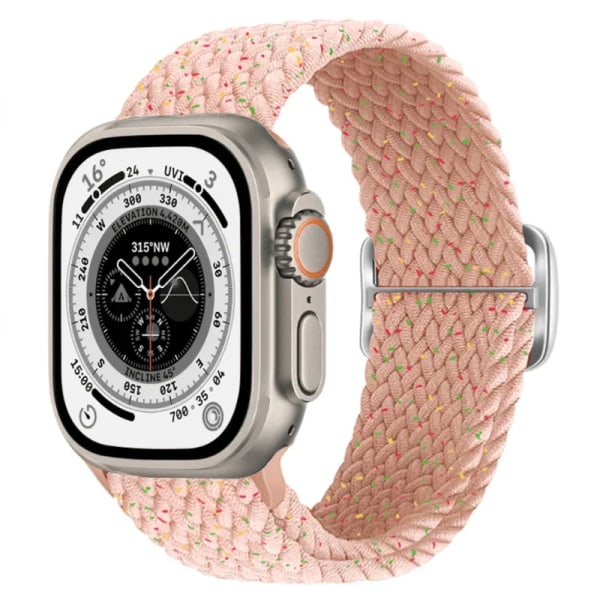 Nylon för Apple Watch Band Ultra 49mm 9 8 7 45mm 41mm Mjukt armband Bälte iWatch Series 6 5 4 SE 44mm 40mm 42mm 38mm Correa Starlight pink 42mm-44mm-45mm-49mm