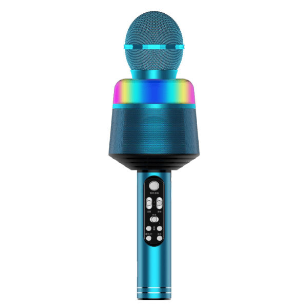 Upplev magic med KTV med Q008 Seven Lights trådlös mikrofon! Blue