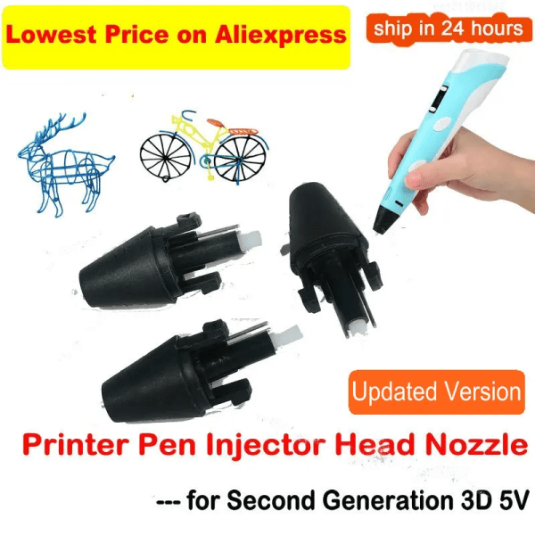 1 st 3D-penna Injektorhuvudmunstycke för andra generationens 5V-deldekoration 3D-utskrift ritpenna 1 PCS pend head