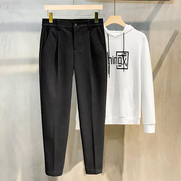Ulla Byxor Mäns Moderiktiga Våren Och Hösten Rak Ankellånghet Slim-Fit Byxor Business Casual Byxor Män ' Dräktbyxor Höst Och Vinter Nytt Coffee 30