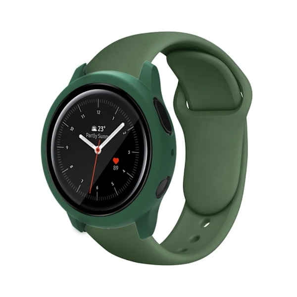 20Mm Rem Fall För Samsung Galaxy Active2 40Mm 44Mm Skærmbeskytter Bumper Band För Samsung Galaxy Klocka 4/5/6 40Mm 44Mm Spærre Army Green Galaxy Watch 6 44mm