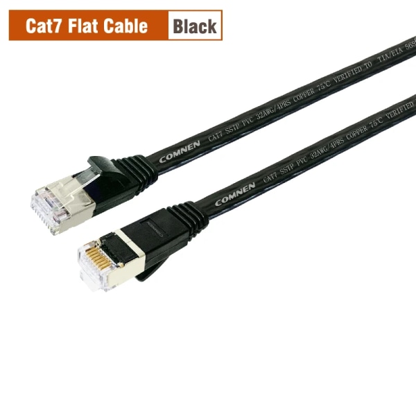 COMNEN-Câble Ethernet Cat7 à Angle Pio, RJ45 SSTP 90, Resistant, Patch Haut et Bas, 1/3/5 Pieds, LAN Réseau pour Routeur, Modem, PC, PS4 0.15m Straight to Straight