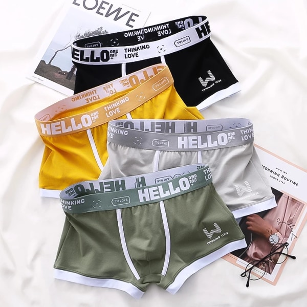 Herrtrosor Boxer Herr Underkläder Bomull Herr Underkläder Boxers Sexiga Boxershorts Kalsonger Man Calzoncillos para hombres Gray Green Dark XXL 70-80KG