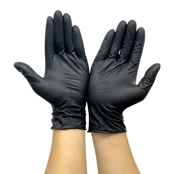 10 st Nitrilhandskar Kök Engångshandskar av latex Laboratorieskyddshandskar för hushållsrengöring Black XL