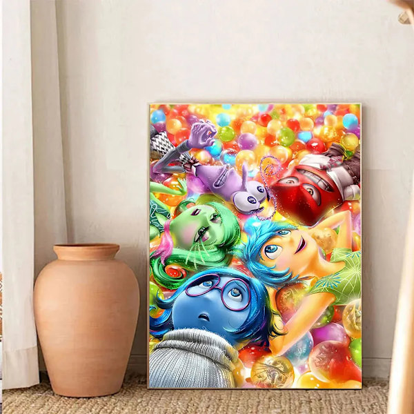 2024 Uusi Disney Inside Out 2 Timanttikirjonta Piirretty Timanttimaalaus Uusi Mosaiikkikuva Strassit Koti Seinäkoriste AD496 Round 40x50cm