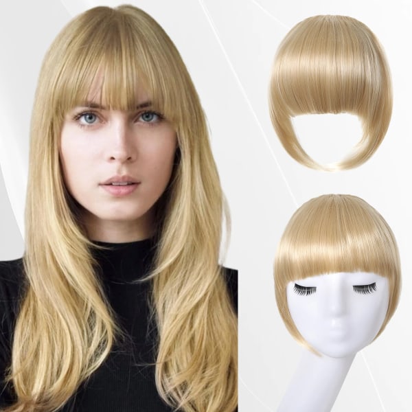 HAIRCUBE Bangs Hårklämma Fransk klämma i Tjock Naturlig Syntet Hel lugg Raka Förlängningar Syntet Peruk För Kvinnor Flickor NLH1007-6