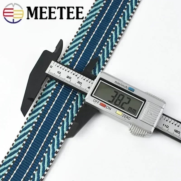 2 meter 38 mm Jacquard-vævet bånd til taskerem, etnisk bånd, bagagedekoration, syning, skråbånd, gør-det-selv-bælte, skotilbehør RD050-05 38mm-2Meters