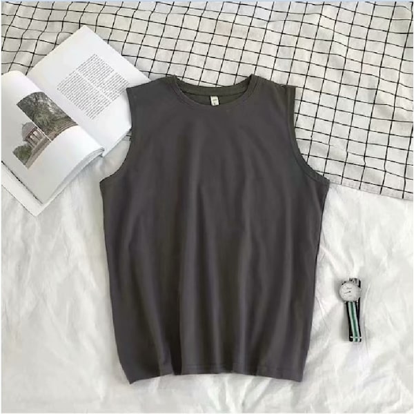 Vest Mænd Udendørs Fashion Street Hip-Hop Sport Undershirt Par Sommer Slid Student Bas Ærmeløs Toptøj Hjoon Brande Khaki L