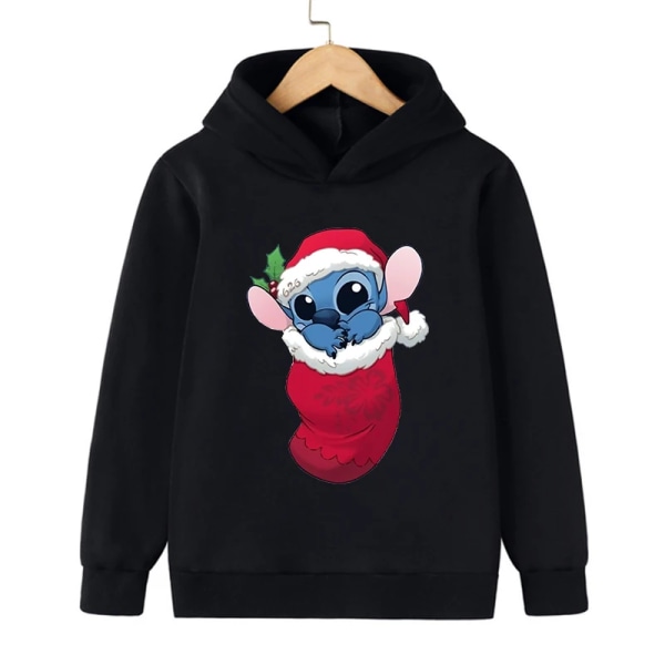 Y2k Anime Stitch Hoodie Barn Tecknade Kläder Barn Flicka Pojke Lilo and Stitch Sweatshirt Manga Hoody Baby Casual Topp black939 160CM