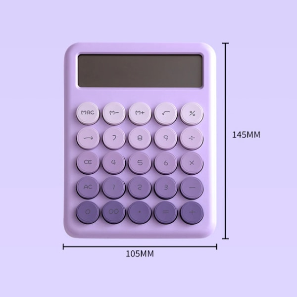 Desktop Calculator 12 Digit Stor Lcd Display Stor Rund Knapp Söt Gradient Färgad Räknemaskin Lämplig För Office Skola Hemma PURPLE