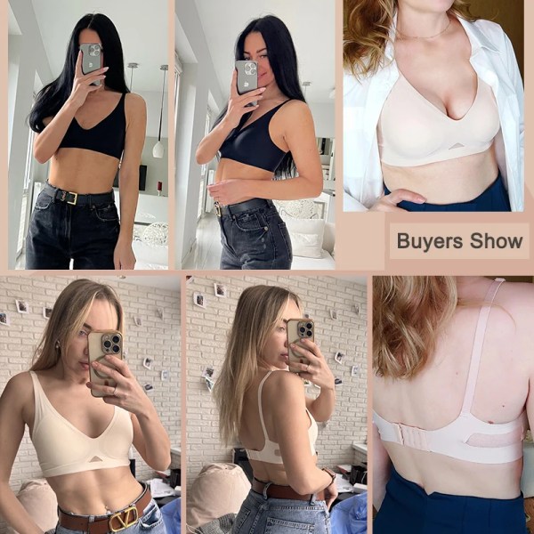 Sexiga sömlösa behåar för kvinnor trådfri behå bysthållare Push Up Bralette Kvinnliga Underkläder Kvinna Mjuka underkläder Intimates Sovkläder Style 2 Apricot 36(80)