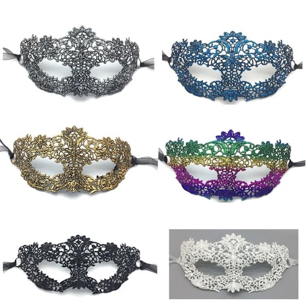 Kvinnor Sexy Hollow Spets Masquerade Bronzing Ansiktsmask Princess Party Cosplay Prom Props Kostym Nattklubb Queen Eye Mask Exotio C 8