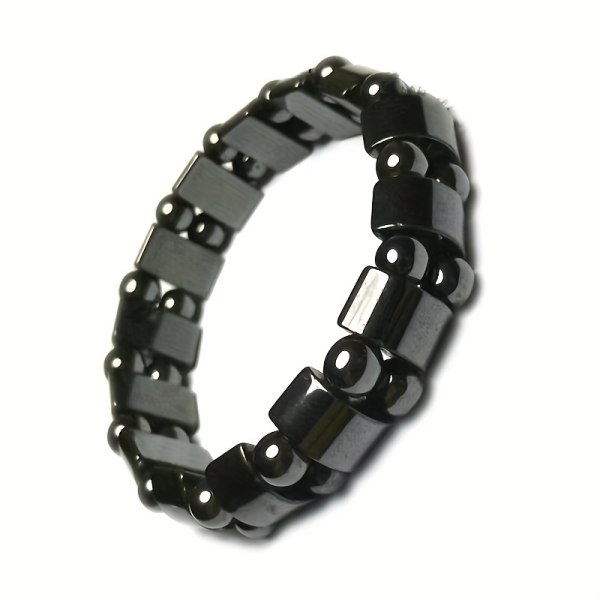 Magnetiskt hematitarmband, magnetiskt armband med justerbar design, passar de flesta Black