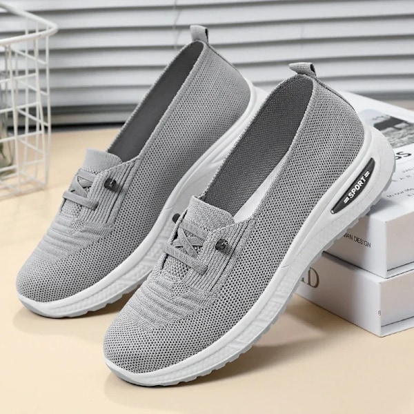 2024 Kvinders Sneakers Platform Sko Kvinders Strik Casual Sport Sko Damer Udendørs Vulkaniserede Zapatillas Mujer Løb Sho Er GRAY 36