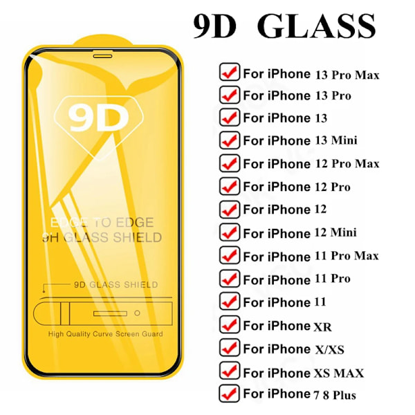 9D Härdat Glas För Iphone 13 14 15 12 11 Pro Max Mini 6S Plus Glas Skärmskydd För Iphone 11 12 Pro Xr Skyddsglas for iPhone 12 Pro