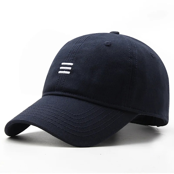 Stor Hoved Plus Størrelse Hat Baseball Cap til Mænd Kvinder Struktureret Sports Trucker Vindtæt Trucker Golf Hat Bomuld Sommer Hip Pop Navy Blue 60-65cm