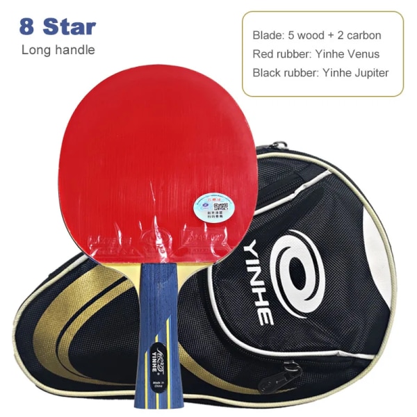 Yinhe Professional Bordtennisracket 7/8/9/10 Star Carbon Offensiv Ping Pong Racket Lätt elastisk med ITTF-godkänd 8 star long handle