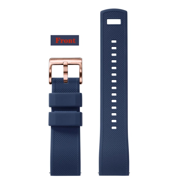 Premium silikon watch Quick Release gummi watch 18 mm 20 mm 22 mm watch Byte av watch Blue White 1