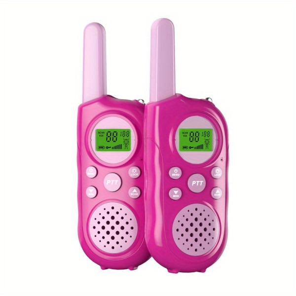 2-vägsradio med olika färger, Walkie Talkie med lång räckvidd med tydligt intercom-ljud, enkel användning med ficklampsfunktion Lämplig Pink (Not Include Battery)
