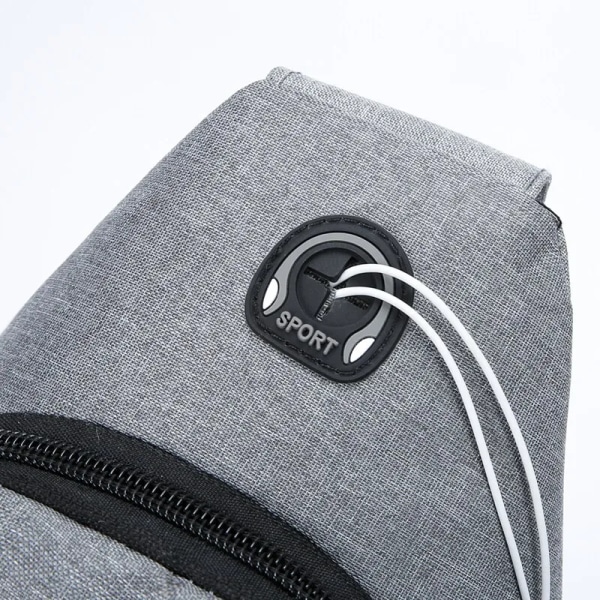 Bröstväska Mode Ny enfärgad Bröstväska för män Utomhus Casual Fashion One Shoulder Crossbody-väska grey