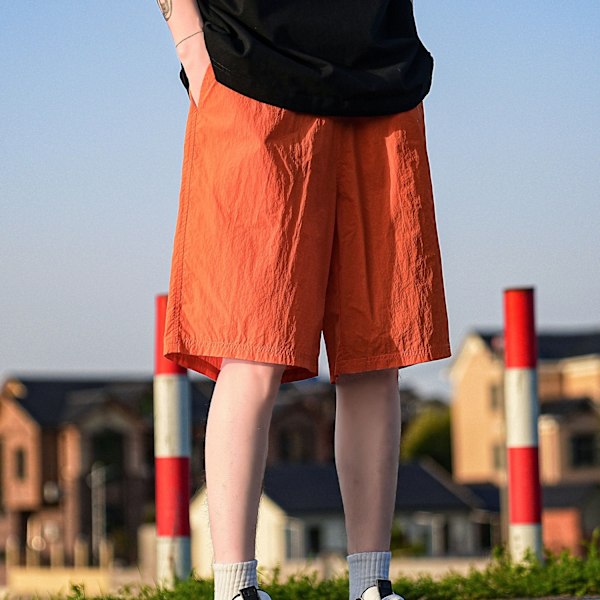 2024 Nya Cool Snabbtorkande Shorts Mäns Sommar Lättviktiga Japanska Pojkar Lös Fritid Sport Shorts Black L