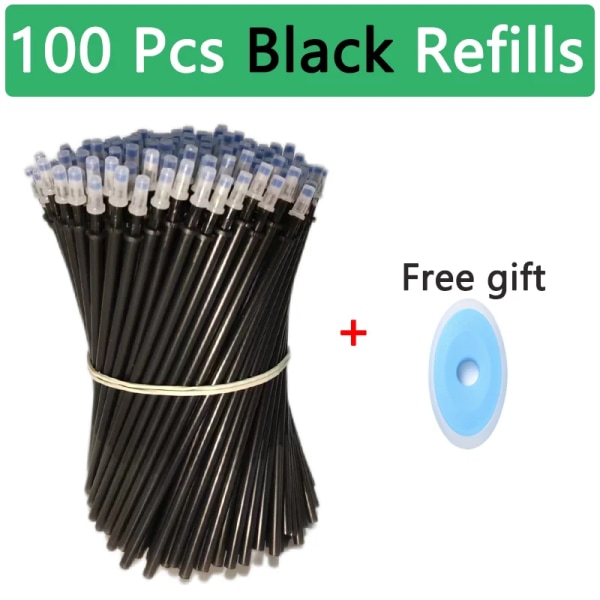 100 Pcs/Set Kawaii Raderbar Refill Raderbara Pennor Gel Pennskiss Skrivning För Notebook Skolmateriel Söta Barn Penna 100 Black Refills