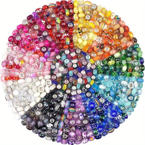 200 st Hartsfärgade pärlor Stora hålpärlor Blandade färger DIY-pärlor Armband Pärlor Handgjorda material Smycken Tillbehör