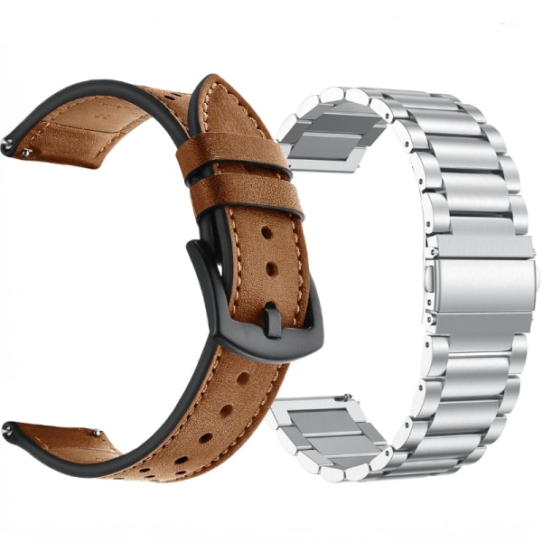 Metallarmband för Samsung Galaxy watch 3 4 5 Amazfit GTR Watch av hög kvalitet i rostfritt stål för Huawei Watch GT 2/3 Pro Black silver Samsung Galaxy 46mm