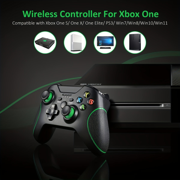 2,4G trådlös gamepad: Förbättra din spelupplevelse på Xbox One Slim/X, PS3 och PC! Black